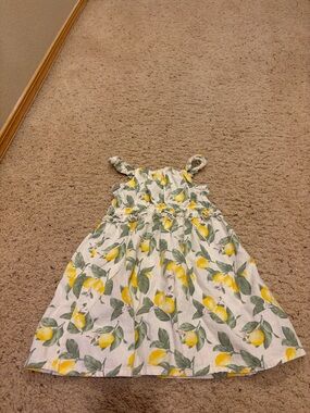 Old Navy White Lemon Print Sundress - Yellow & Green